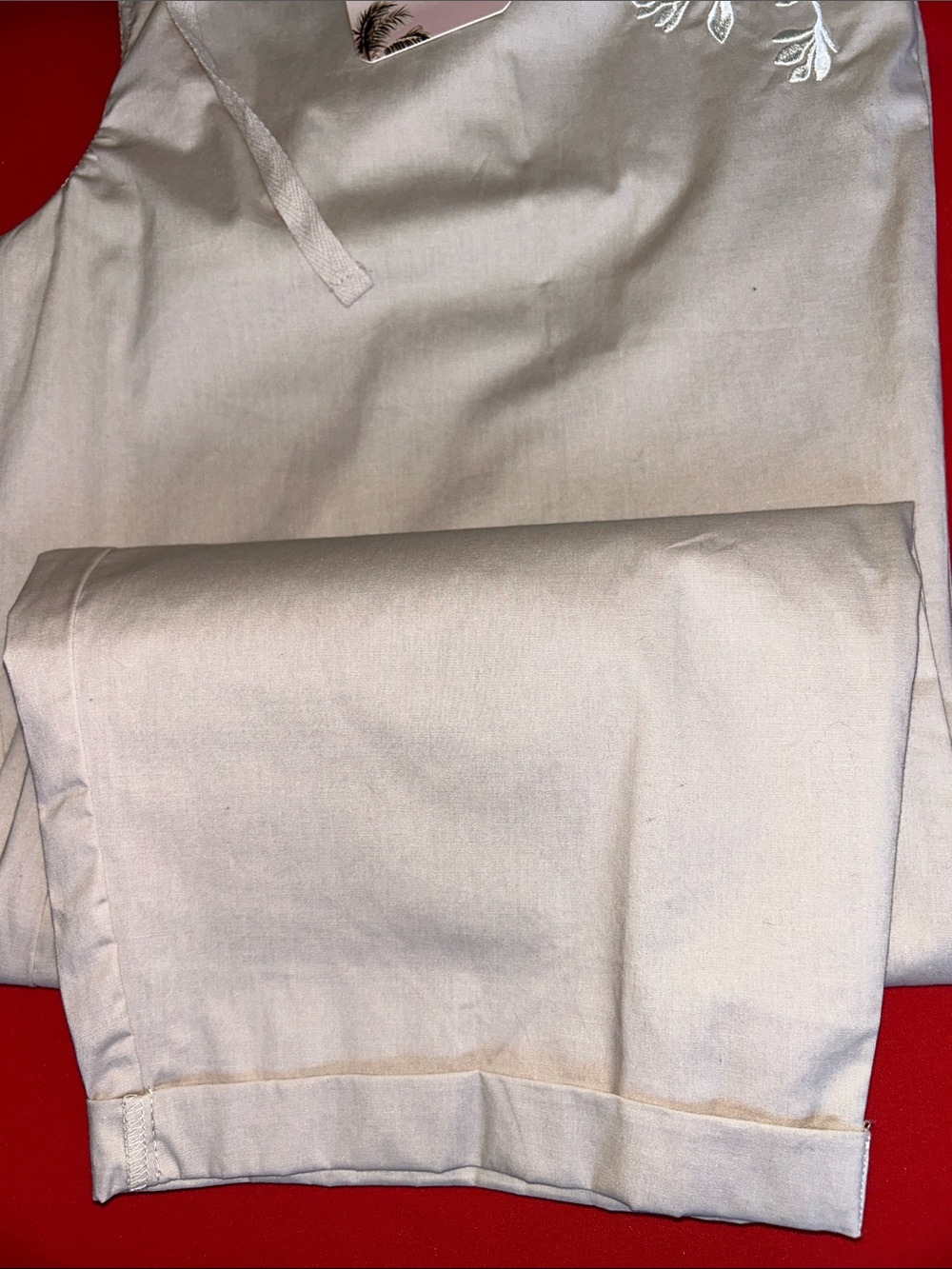 Palm Rio Cropped Drawstring Pants in Cream - Picture 8 of 9